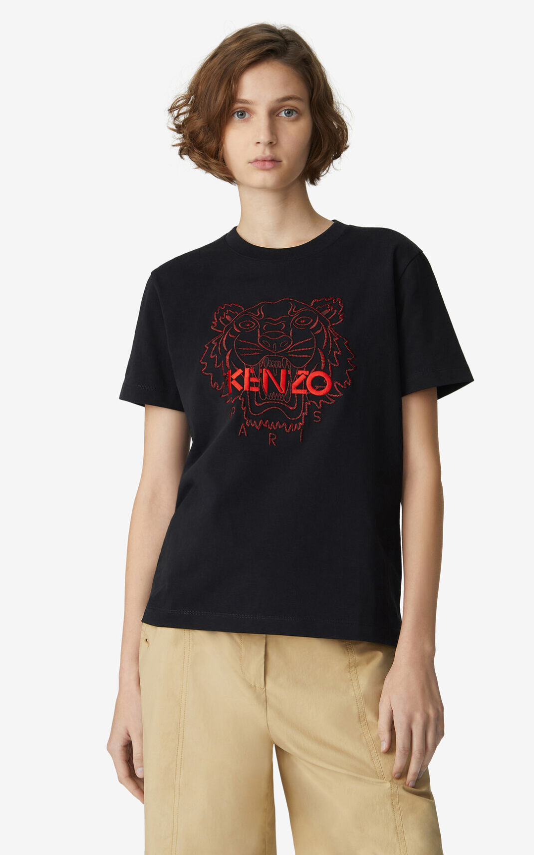 Camiseta Kenzo Tiger loose fitting Feminino - Pretas | 940FMKPHY